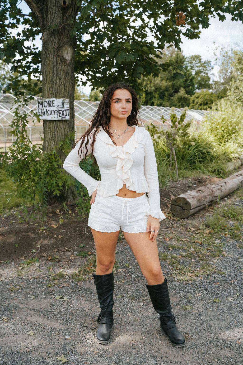 Cream Savannah Ruffle Top