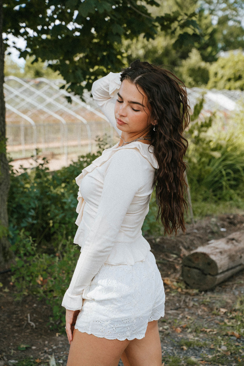 Cream Savannah Ruffle Top