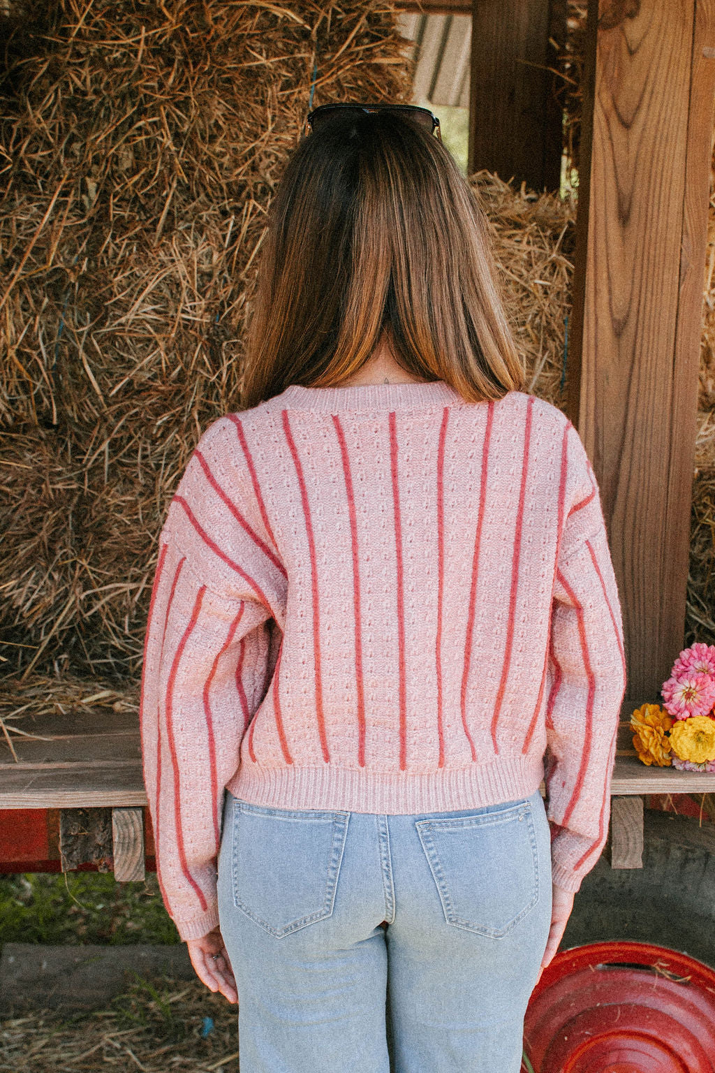Rosewood Pink Stripe Cardigan