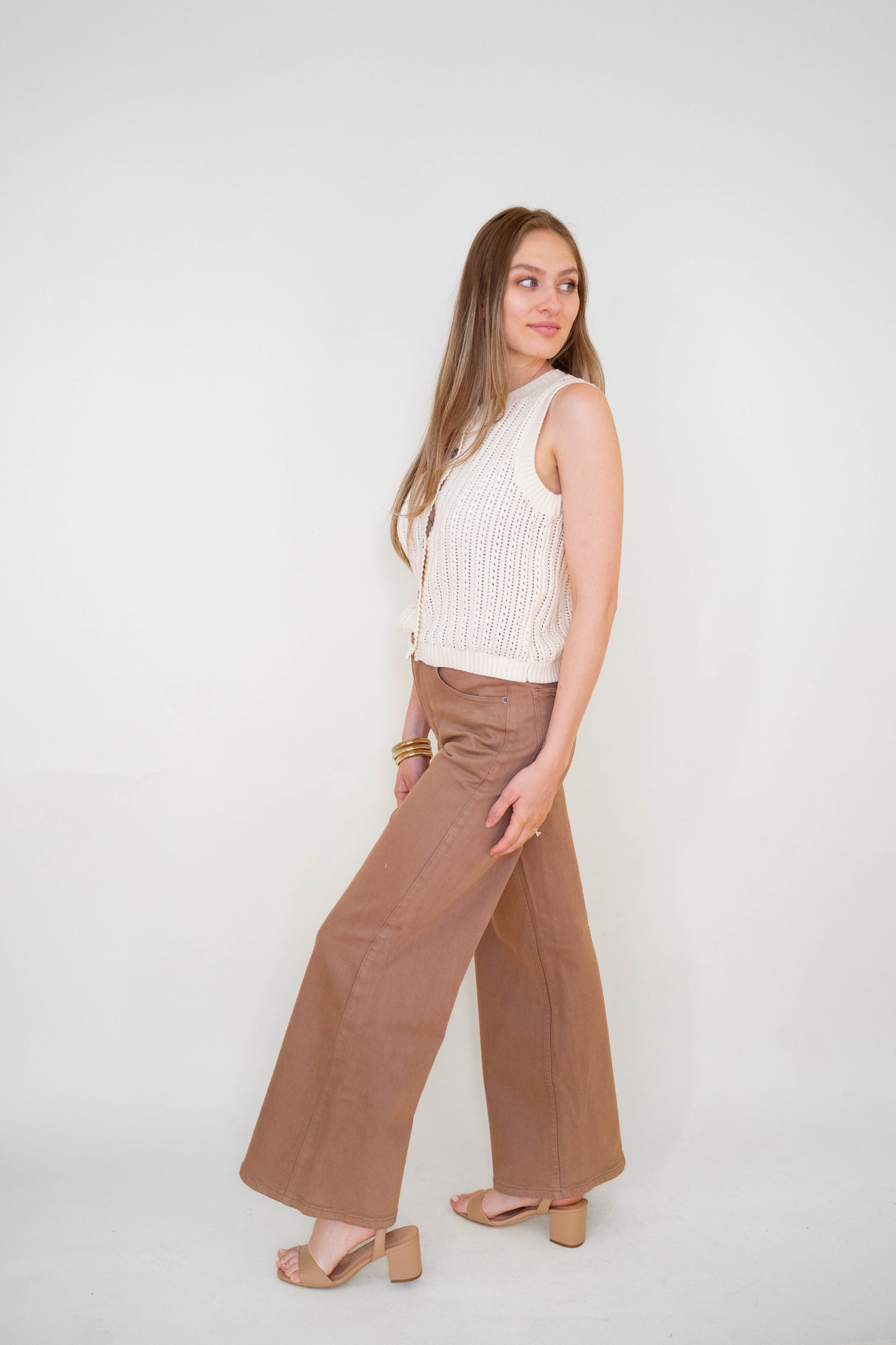 Crotchet Button Vest Top