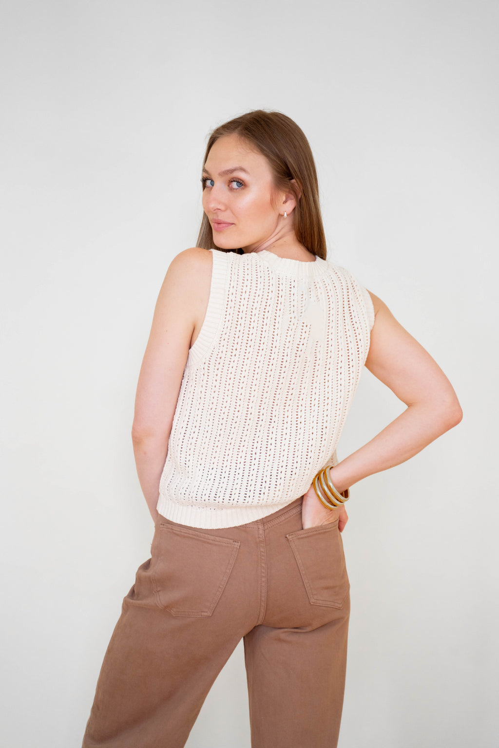 Crotchet Button Vest Top
