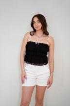 Bow Detail Chiffon Lined Top