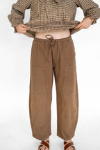 Weekend Utility Wide-Leg Pants- Chocolate