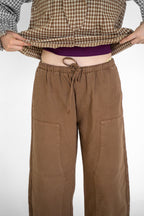 Weekend Utility Wide-Leg Pants- Chocolate