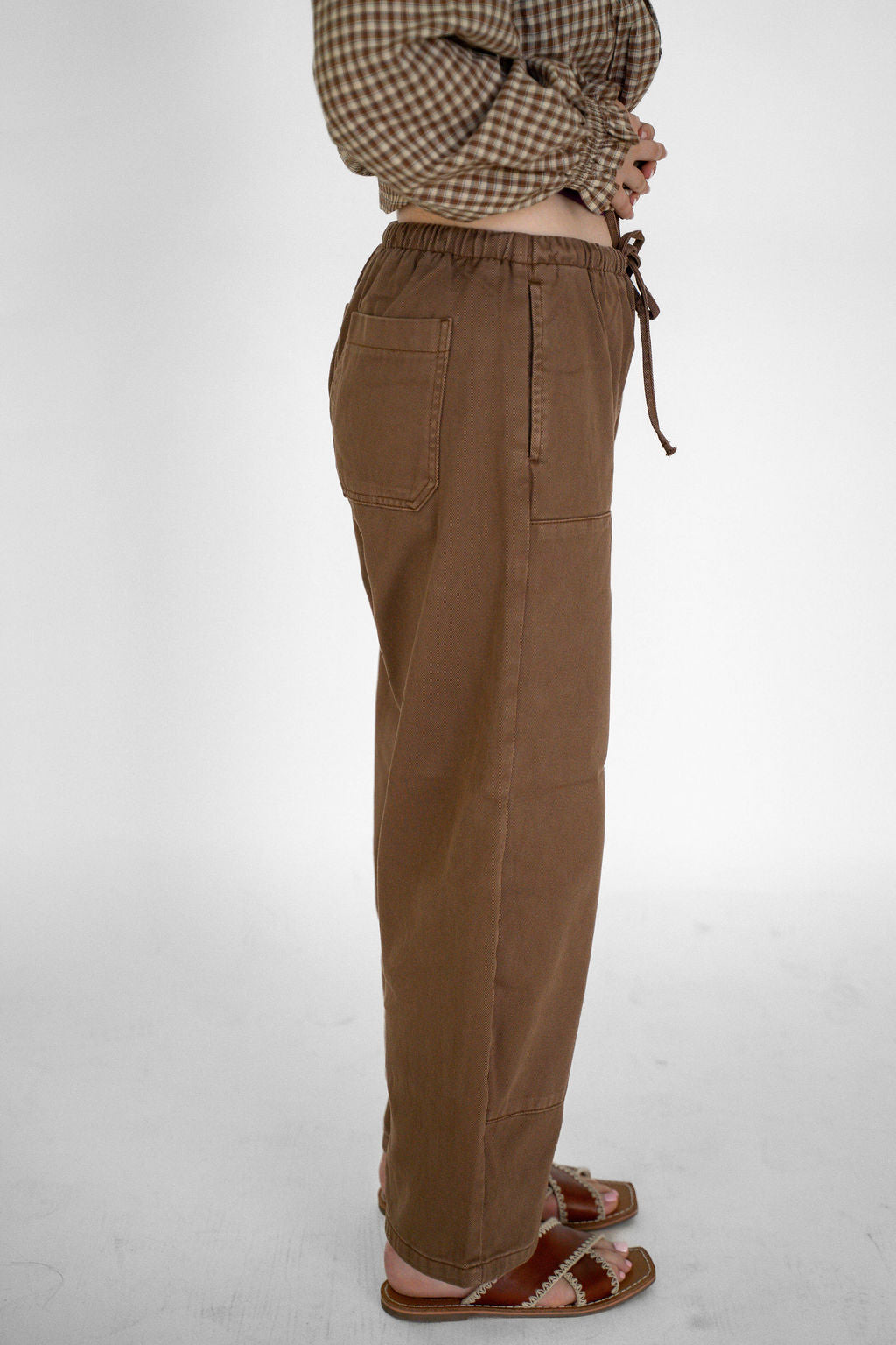 Weekend Utility Wide-Leg Pants- Chocolate