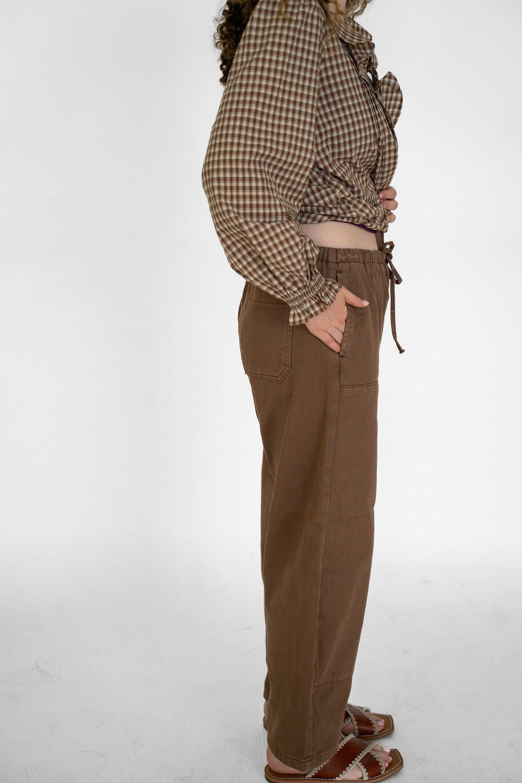Weekend Utility Wide-Leg Pants- Chocolate