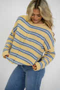 Coastal Stripe Cardigan- Sunshine Stripe