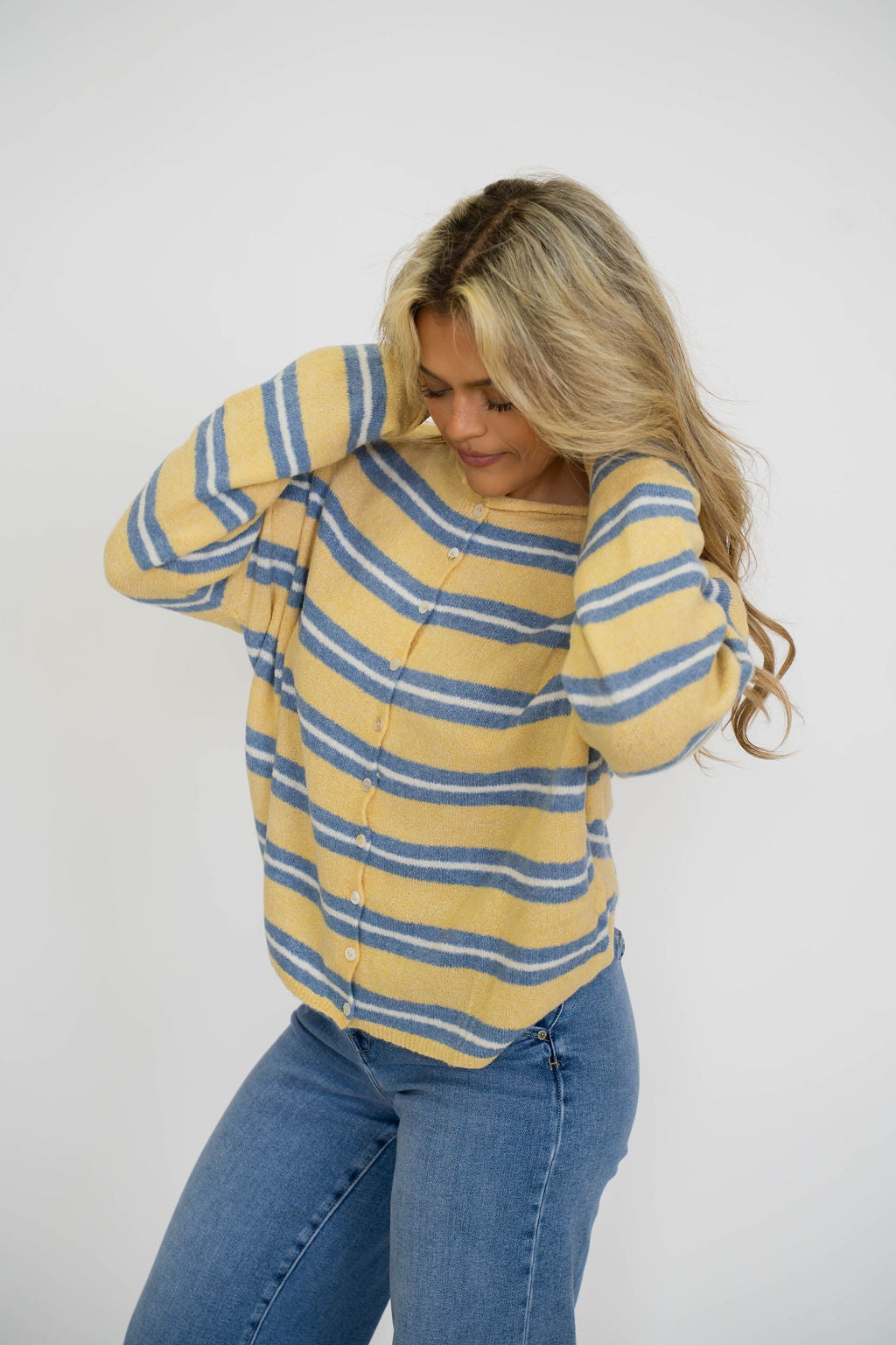Coastal Stripe Cardigan- Sunshine Stripe