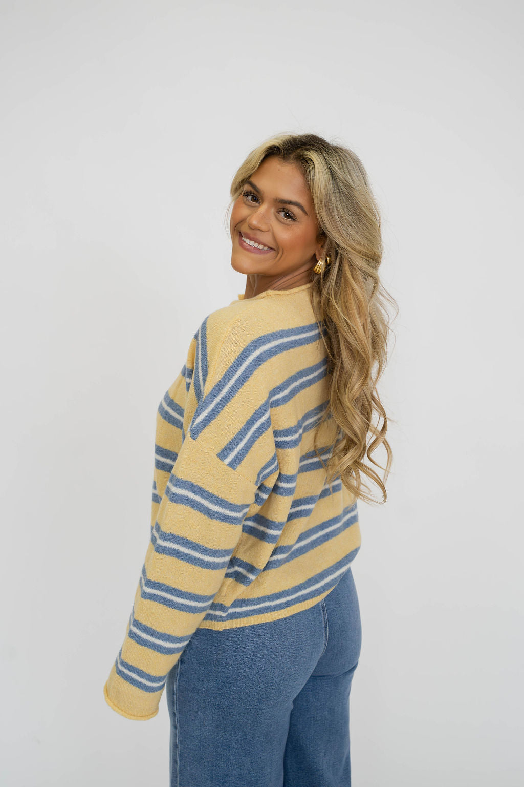 Coastal Stripe Cardigan- Sunshine Stripe