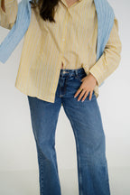 Coco Classic Button Up- Butter Stripe