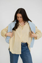 Coco Classic Button Up- Butter Stripe