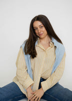 Coco Classic Button Up- Butter Stripe
