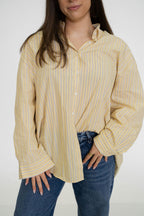 Coco Classic Button Up- Butter Stripe
