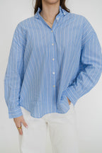 Coco Classic Button Up- Sky Stripe