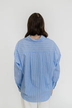 Coco Classic Button Up- Sky Stripe