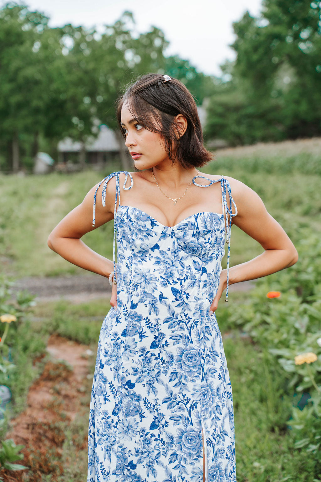 garden midi dress Garden Party Glow Mesh Polka Dot Midi Dress (Ivory)
