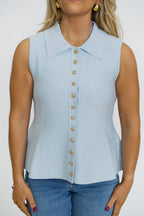 Harbor Gold Button Knit Top