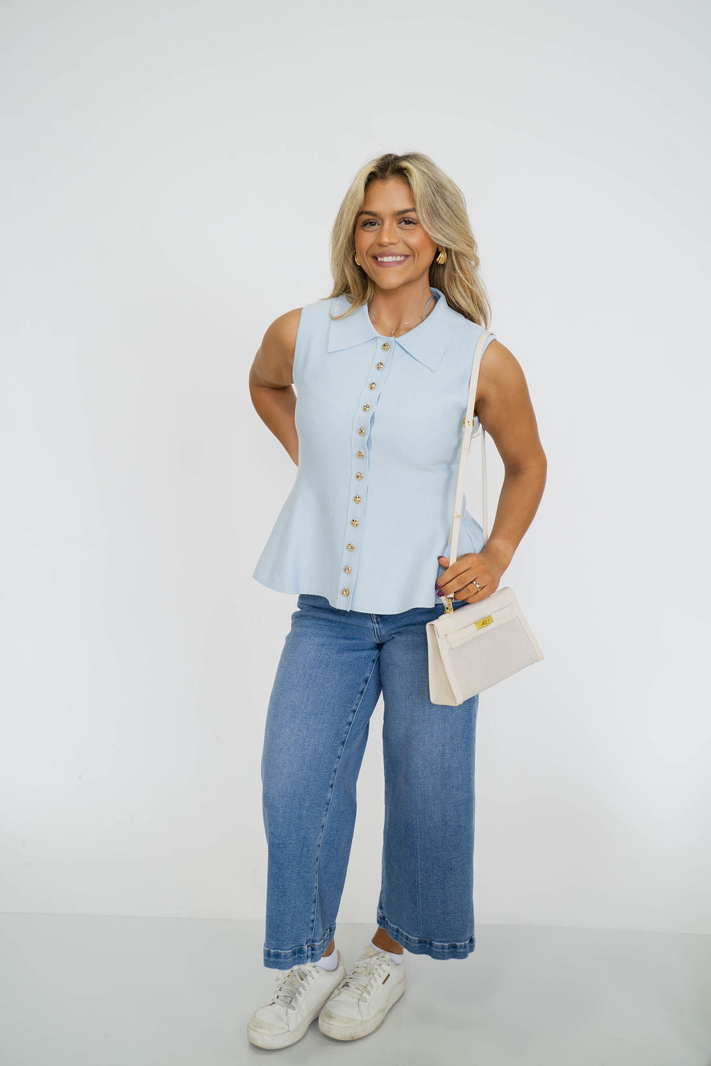 Harbor Gold Button Knit Top