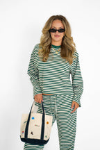 Green Kickoff Stripe Top