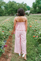 Mallory Pink Stripe Elastic Waist Pants