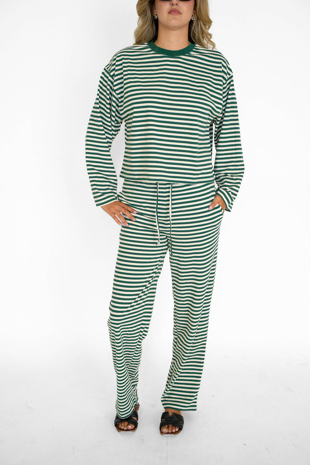 Green Kickoff Stripe Pants