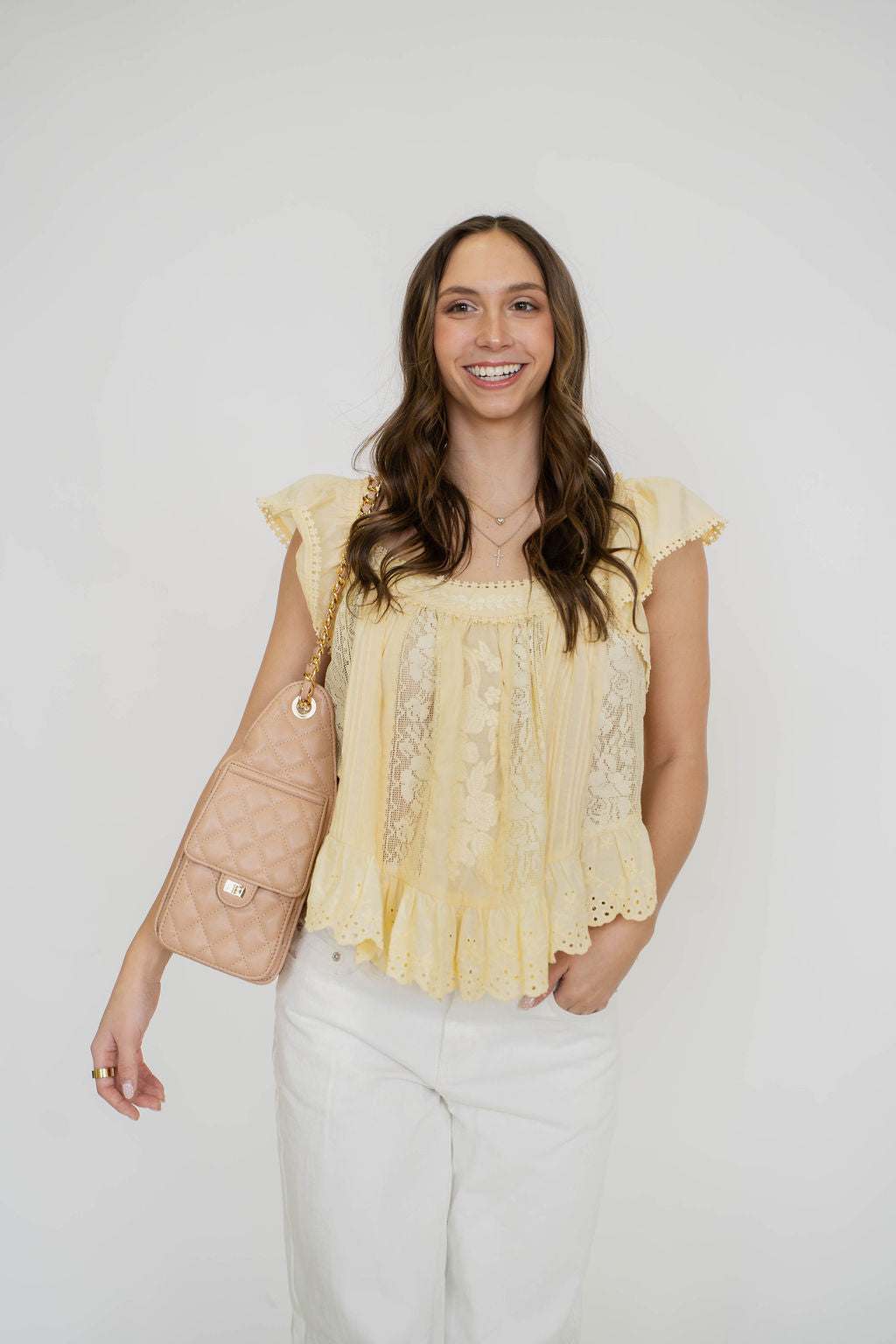 Sunshine Lace Flutter Top