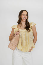 Newport Quilted Shoulder Bag- Sand