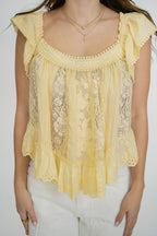 Sunshine Lace Flutter Top