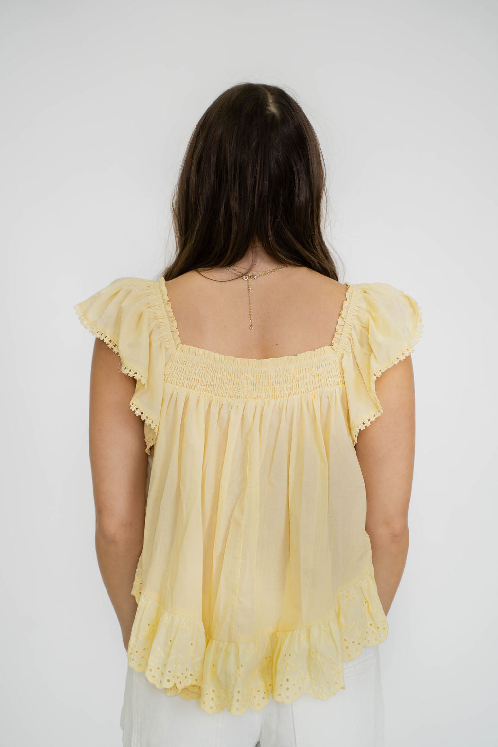 Sunshine Lace Flutter Top