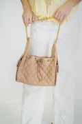 Newport Quilted Shoulder Bag- Sand