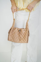Newport Quilted Shoulder Bag- Sand