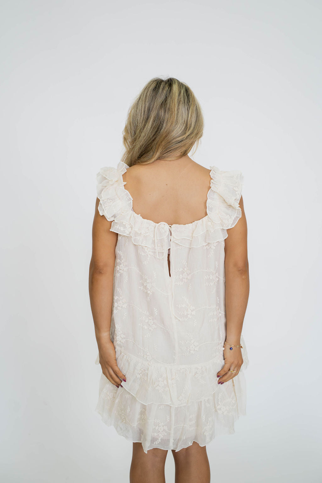 Seaside Lace Ruffle Dress
