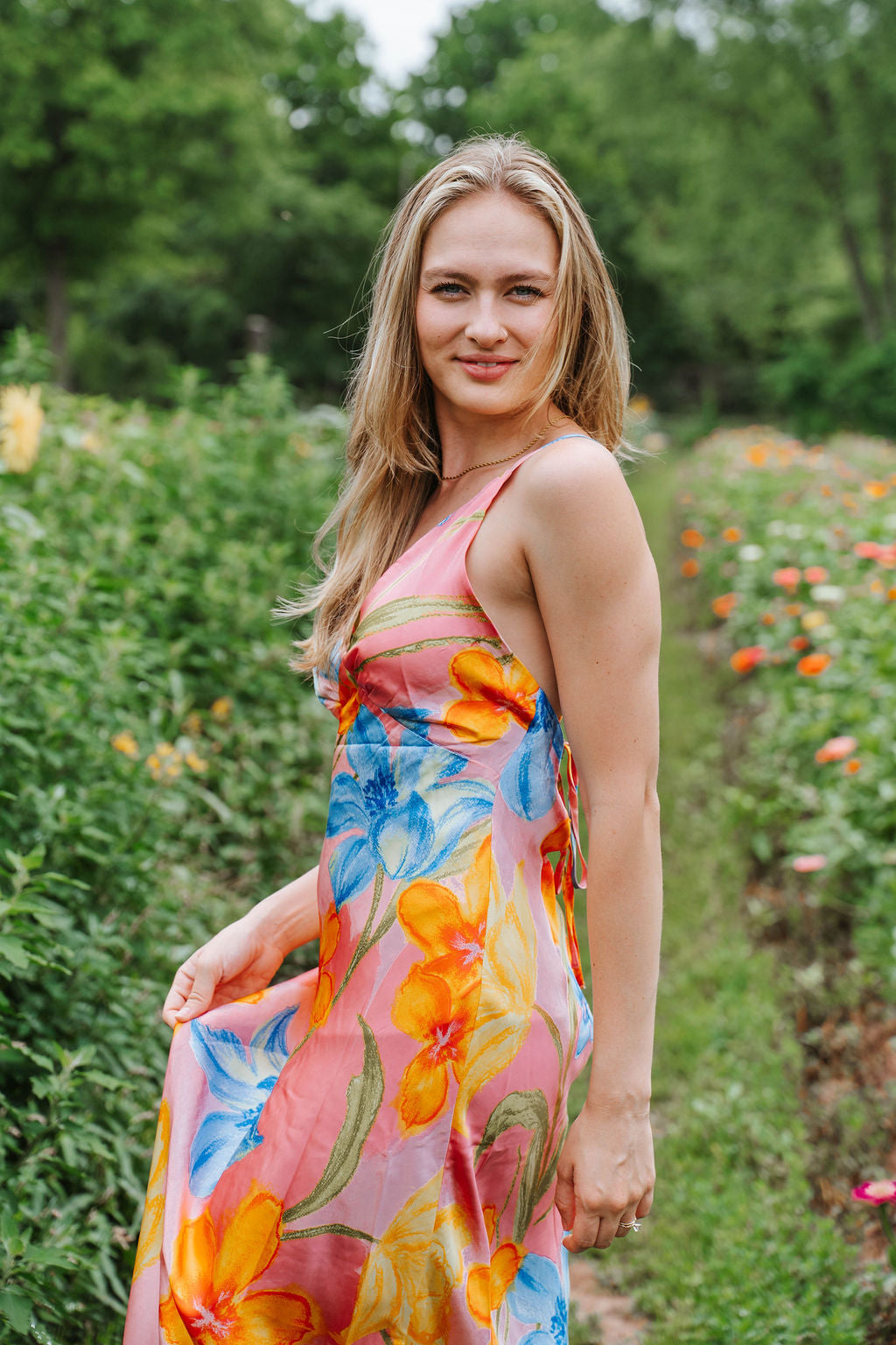 Sunset Bloom Midi Dress
