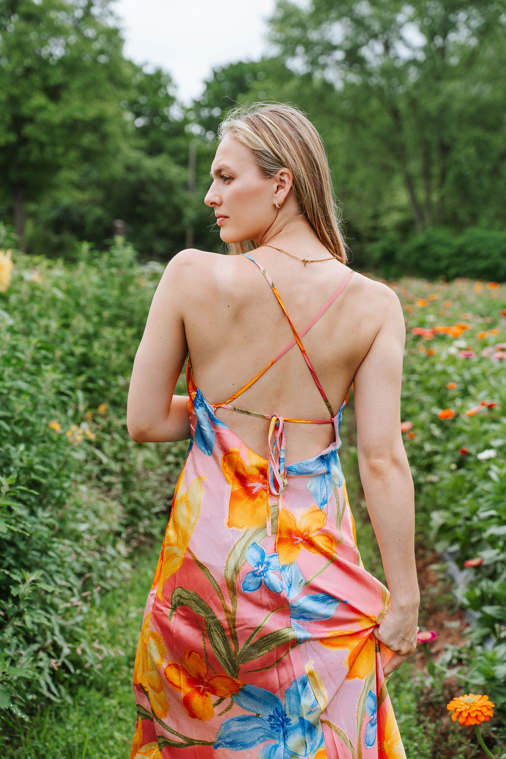 Sunset Bloom Midi Dress
