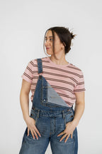 Drift Stripe Tee- Pink/Brown