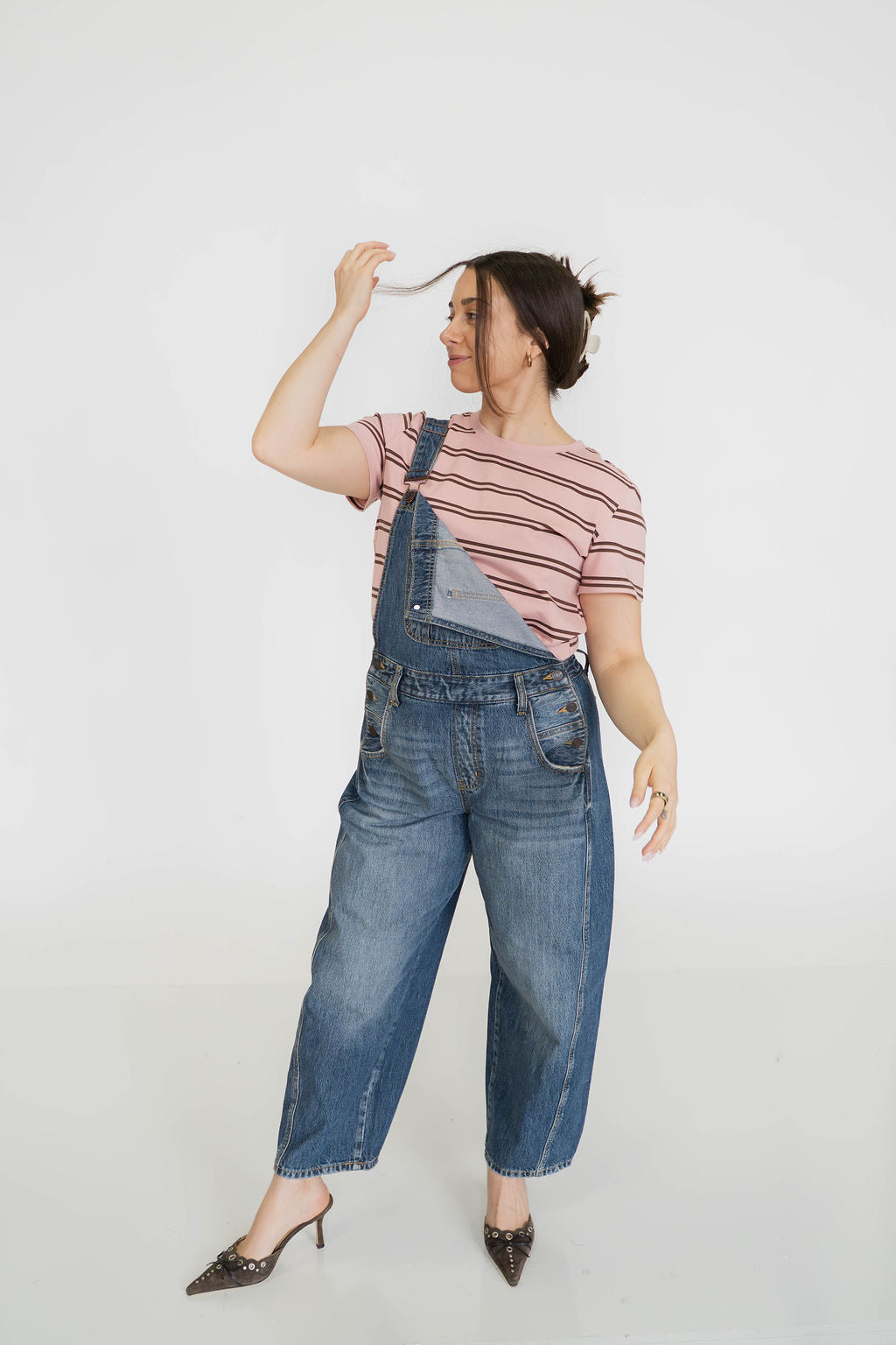 Drift Stripe Tee- Pink/Brown