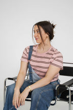 Drift Stripe Tee- Pink/Brown