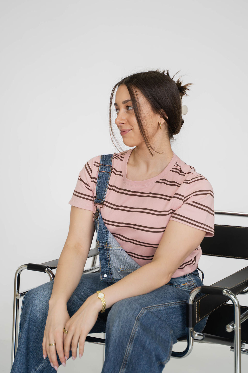 Drift Stripe Tee- Pink/Brown