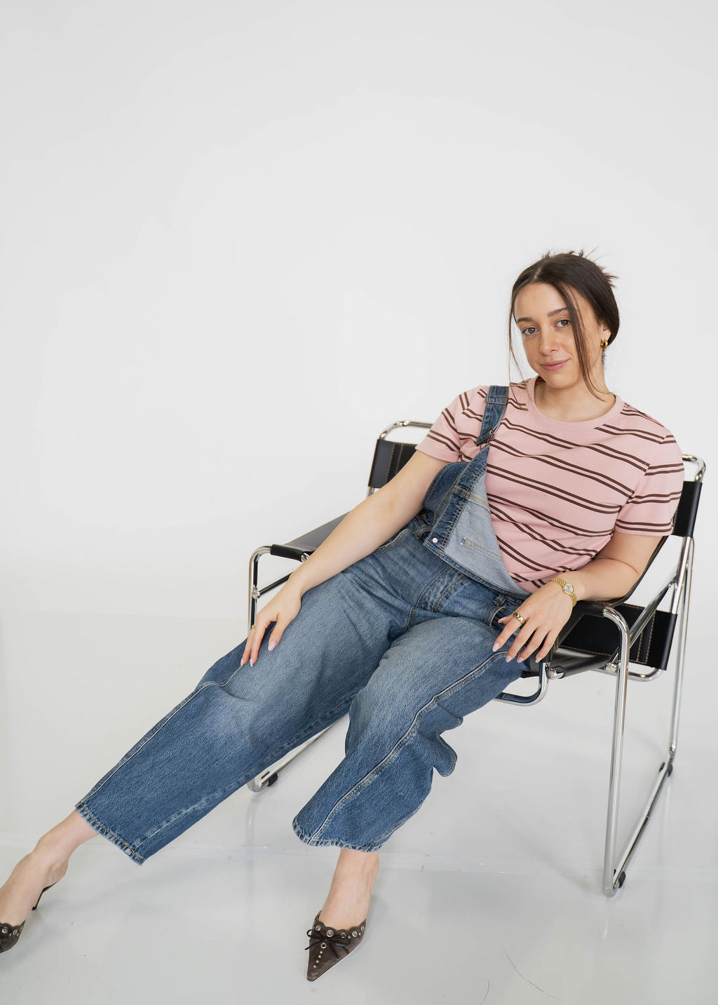 Drift Stripe Tee- Pink/Brown