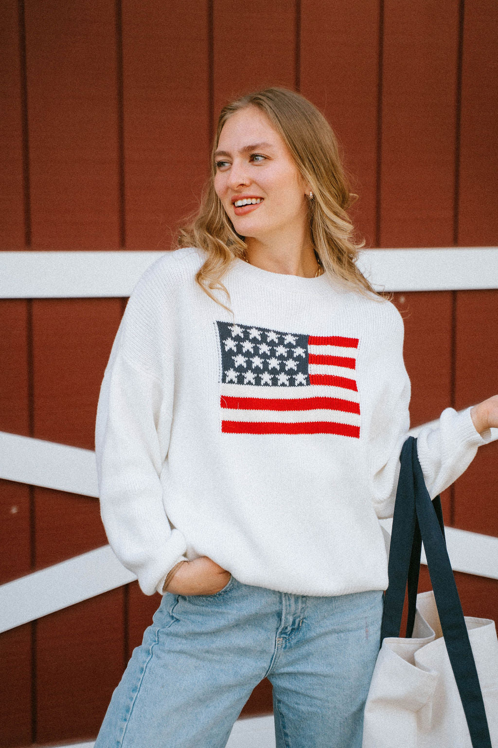 Stars & Stripes Sweater-White