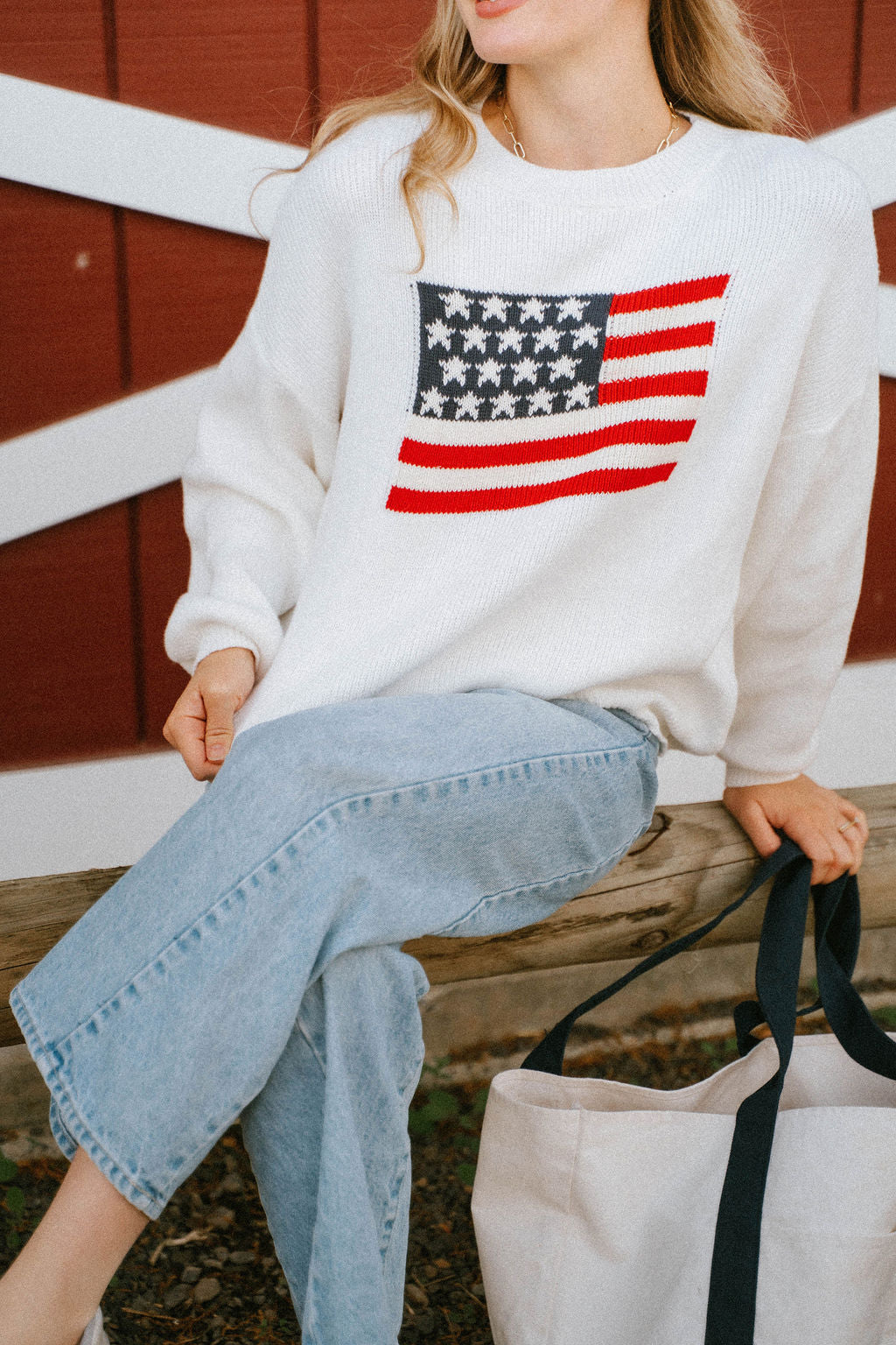 Stars & Stripes Sweater-White