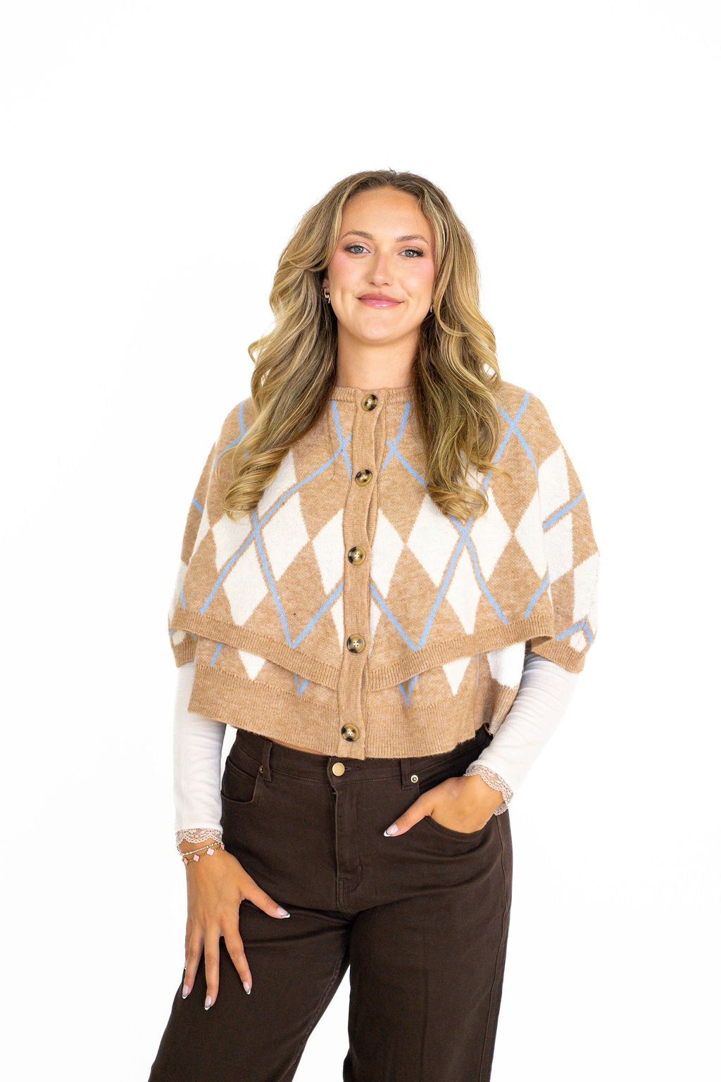 Cambridge Argyle Cape Cardigan
