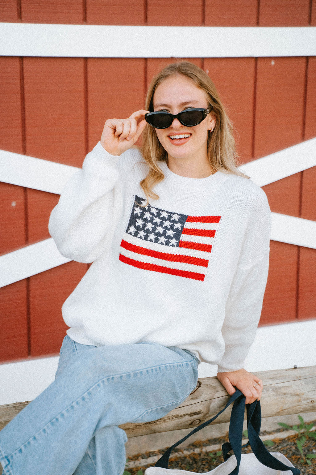 Stars & Stripes Sweater-White