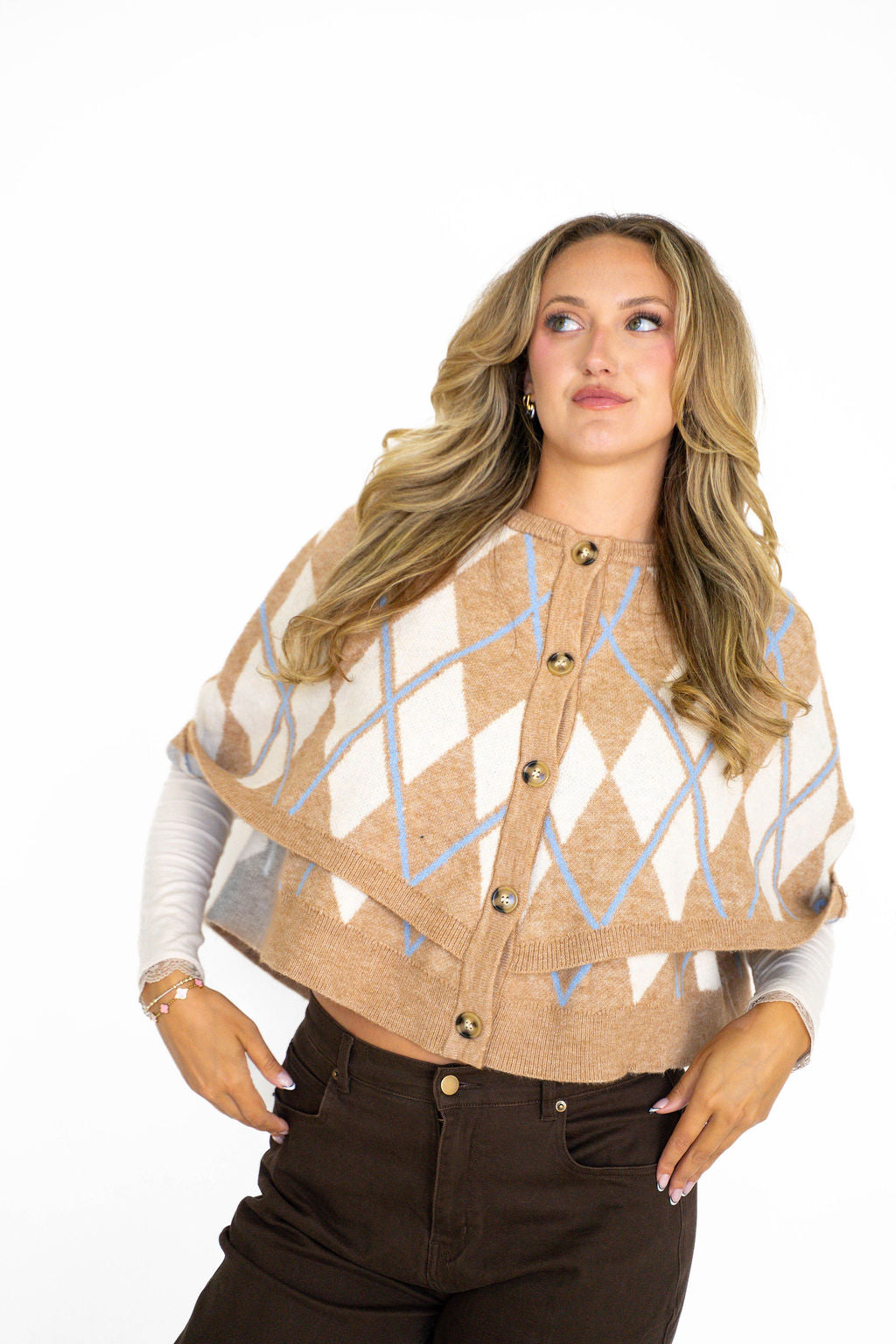 Cambridge Argyle Cape Cardigan