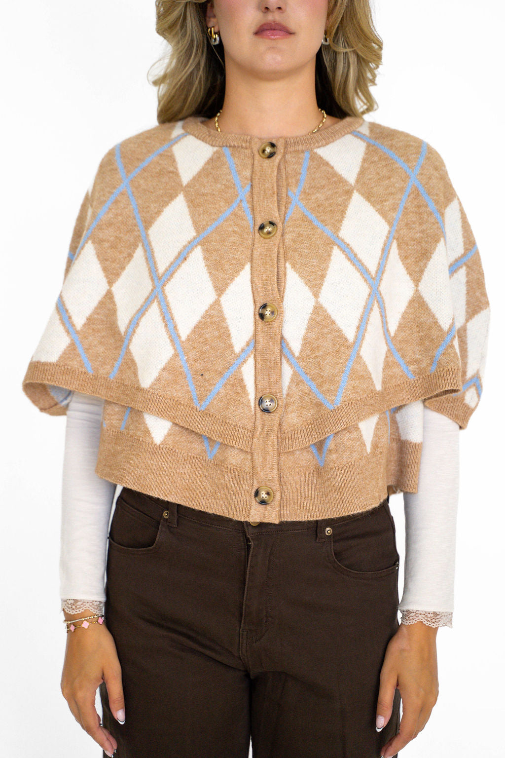 Cambridge Argyle Cape Cardigan