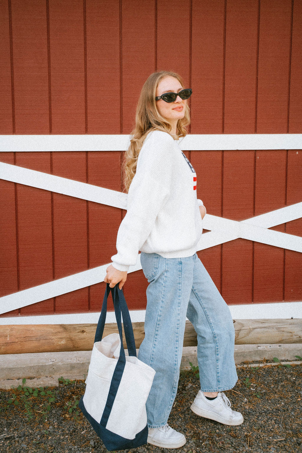 Stars & Stripes Sweater-White