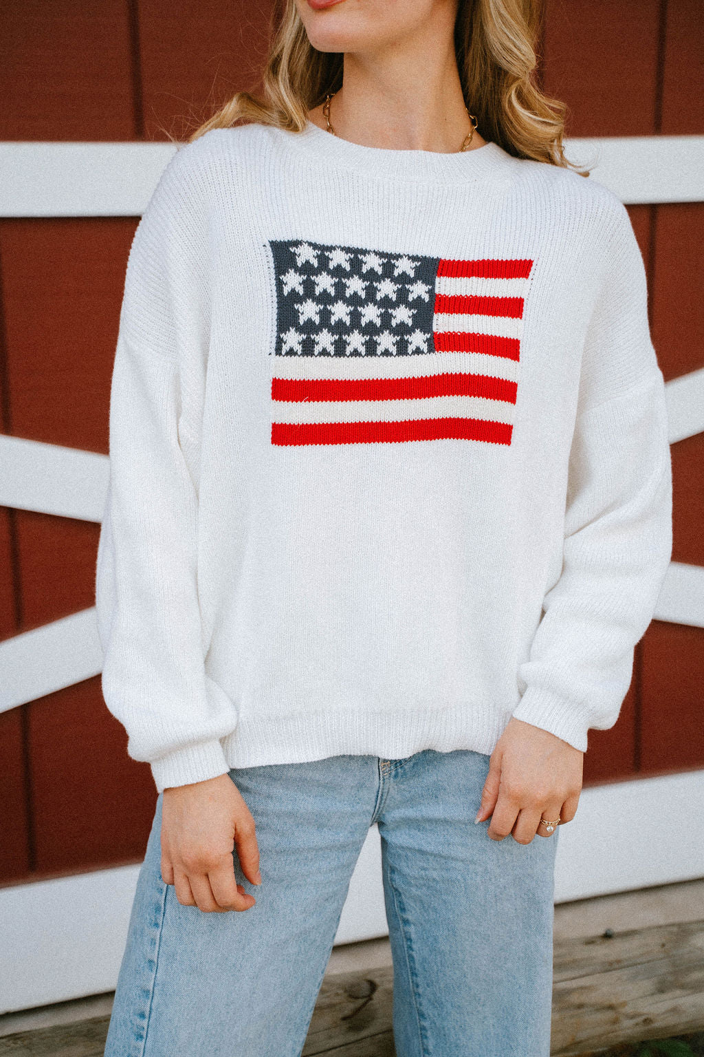 Stars & Stripes Sweater-White