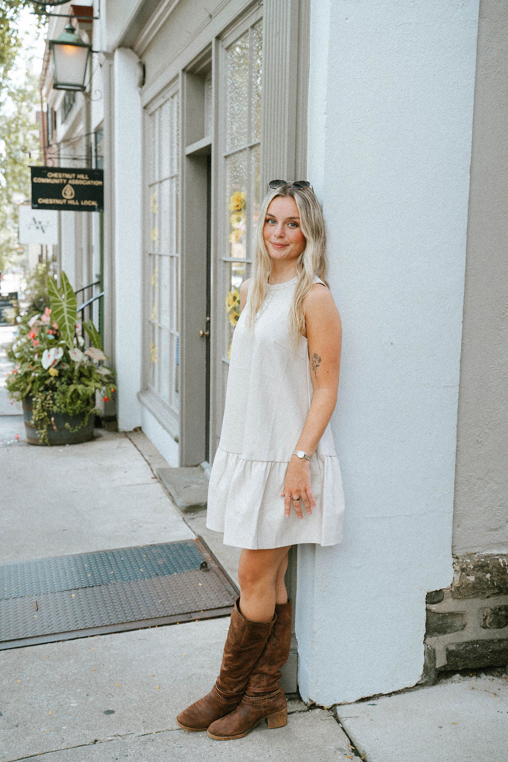 Stone Faux Leather Braided Sleeveless Mini Dress