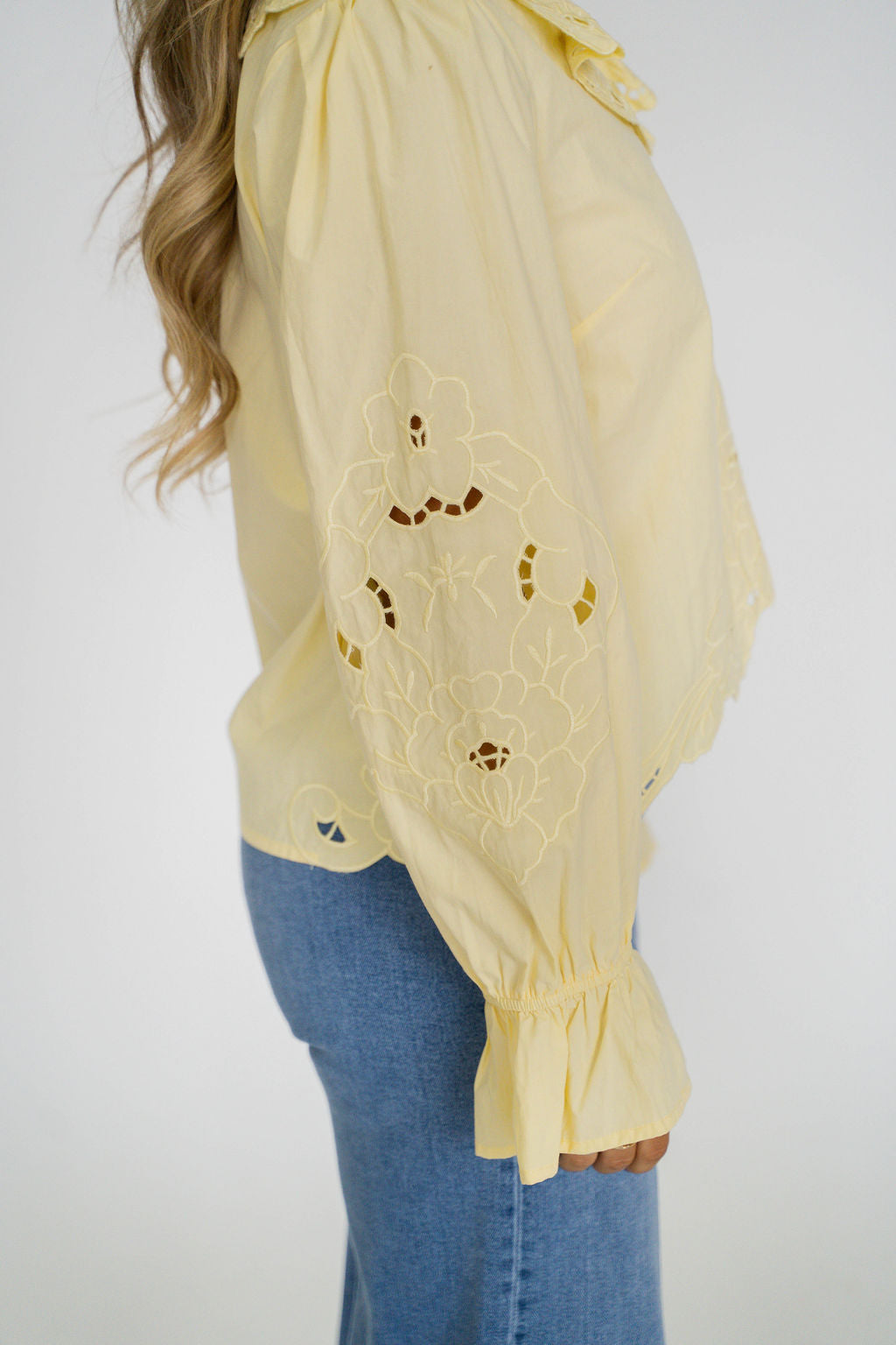 Buttercream Eyelet Cotton Blouse
