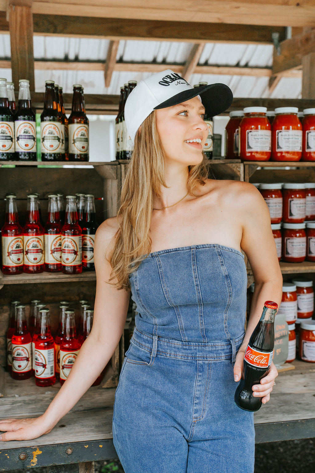 Amaya Strapless Denim Jumpsuit